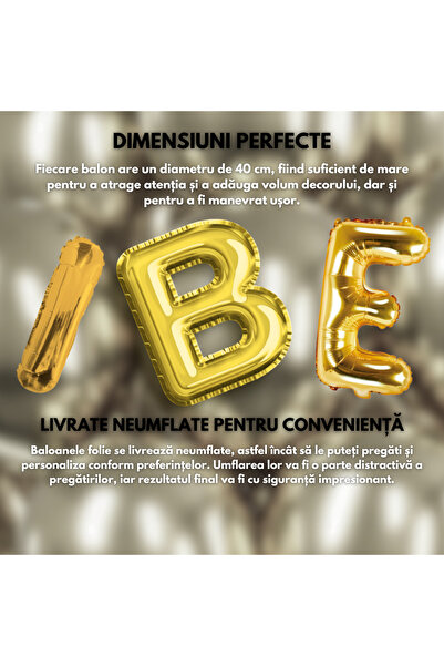 SDEPOT SDEPOT metallic foil balloon, letter P, gold, 40 cm