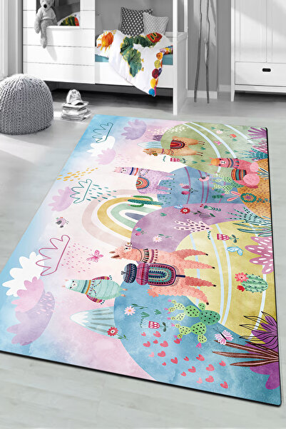 Chilai Home Azure Dekoratif Halı, Yıkanabilir, Kaymaz Tabanlı Djth