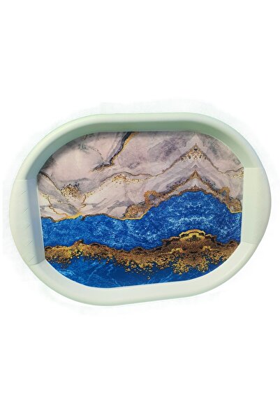 OEM Tavă din plastic pentru servirea gustărilor și fructelor, 41x30 cm, albastră