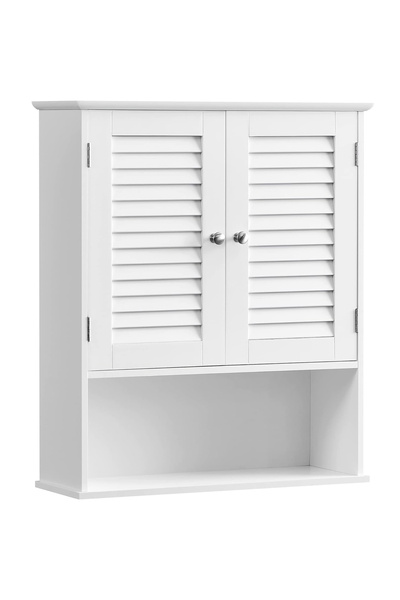 VASAGLE Dulap de baie suspendat cu raft reglabil și 2 uși, 20x60x70 cm, alb