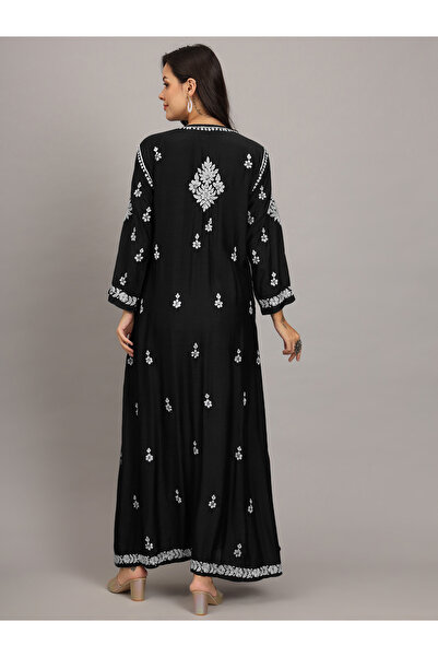 alaya Hand Embroidered Chikankari Muslin Jalabiya-AL4017