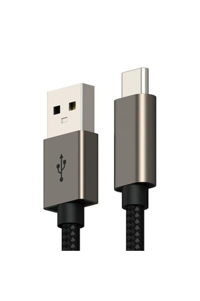 Dali Cablu de încărcare și transfer de date, USB A la USB Tip-C, 60W, lungime 2m, ranforsat, Negru-Gri