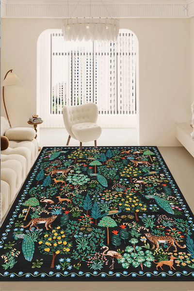 Chilai Home Forest Dekoratif Halı, Yıkanabilir, Kaymaz Tabanlı Djth