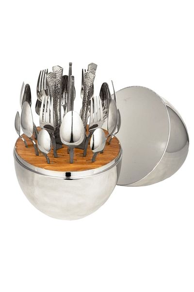 RAWI Set tacamuri din inox, 24 de piese, cu suport tip-ou