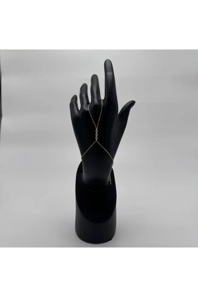 TAKIŞINA شاهمران أنيق بتفاصيل حجر قطرة الذهب - ذهبي