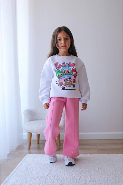 aybabykids Σετ αθλητικής φόρμας για κορίτσια με στάμπα Labubu με 3 κλωστές, δ...