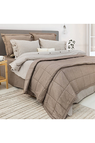 Schafer Home Loria Bedspread Duvet Cover Set 7 Pieces-Beige