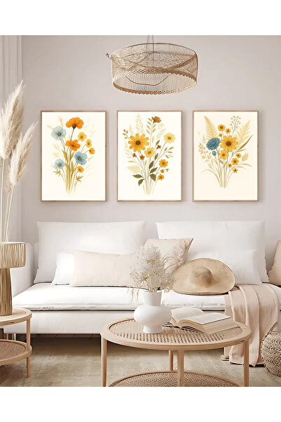 woodsia Set de pictură din lemn MDF cu aspect cadru 3 piese UCMD SET1133