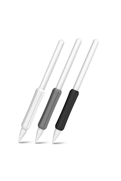 dalip Set huse compatibile cu Apple Pencil 1/2/ Huawei M-Pencil, silicon, Alb/Negru/Gri