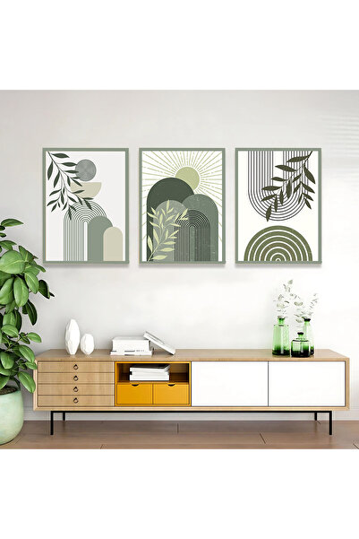 woodsia Set de pictură din lemn MDF cu aspect cadru 3 piese UCMD SET1075