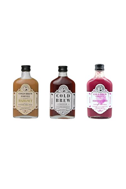 hasan efendi Soğuk Kahve Cold Brew - 3'ü 1 Arada Tadım Seti - Hazelnut (Fındıklı)/Sade/Pamuk Şeker A