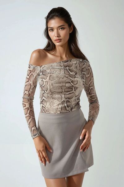 Hiccup Asymmetrical Collar Lined Tulle Blouse