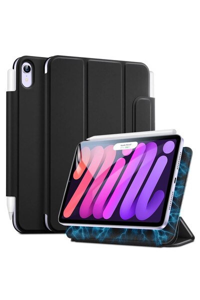 Dali Husă de protecție cu clapă pentru Apple iPad Mini 6 2021, magnetică Rebound, fixare magnetică, textură imitație de frunze