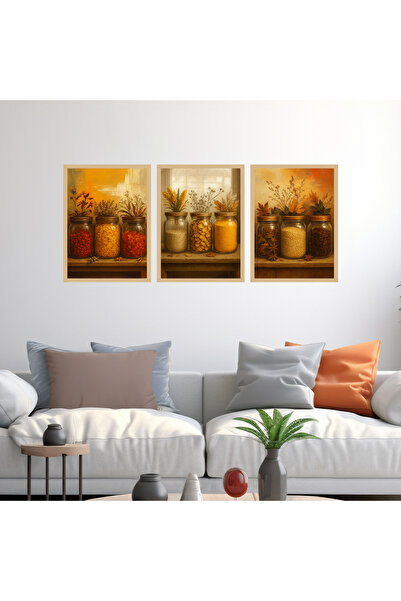 woodsia Set de pictură din lemn MDF cu aspect cadru 3 piese UCMD SET1130