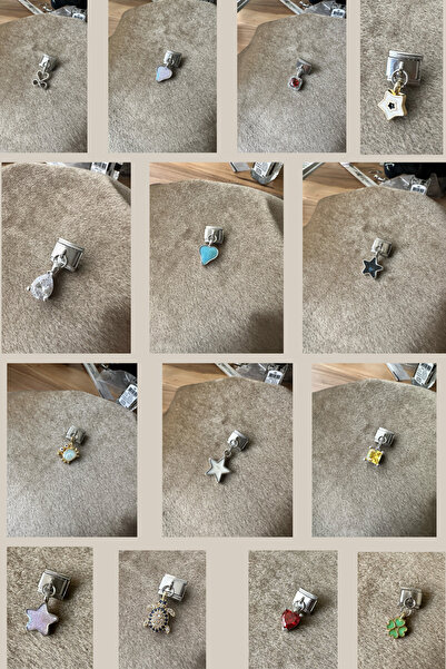 Lav Aksesuar Rastgele İtalyan Çelik Bileklik Charmı 5li Hediyeli(Sadece 5 Adet Charm ve Hediye)