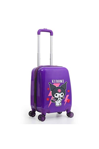 kuromi Desenli Mor Çekçekli Valiz 2987