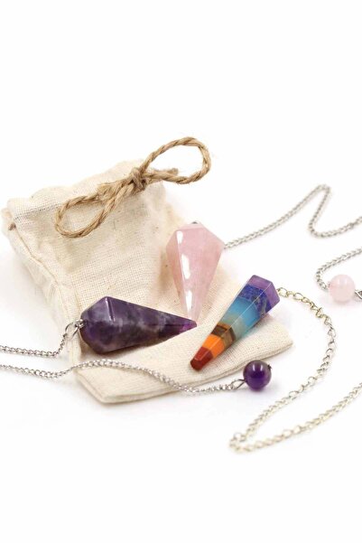 SAURACHI Natural Stone Amethyst Stone-Pink Quartz Stone-Chakra Natural Stone ...