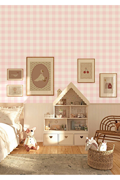 WALLHUMAN Ekose Kareli Desen Çocuk Odası Duvar Stickerı – Vintage Pötikareli ...