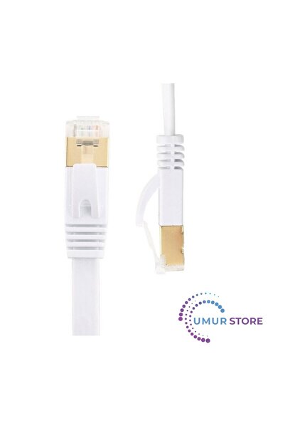 Herz Cat6 Ethernet RJ45 Modem Internet Kablosu Slim Flat Kırılmaz Kablo 10 Metre