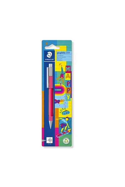 dalip Mechanical Pencil, Rubberized Structure, Large Eraser, Graphite 777, Red