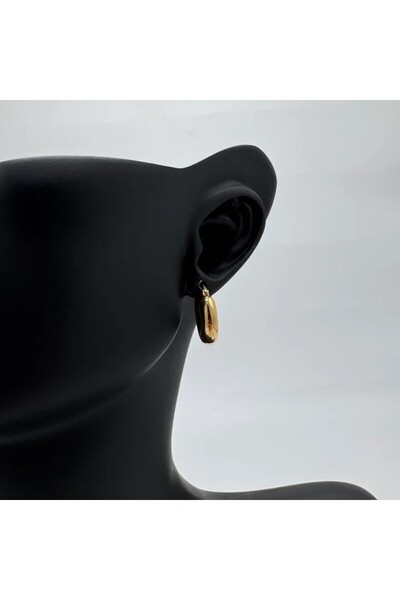 TAKIŞINA Steel Gold Minimal Hoop Earrings - Gold
