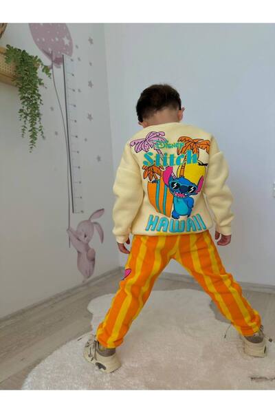 NURTOPU Erkek çocuk eşofman takımı alt üst seti kışlık 3 iplik pamuk kumaş full likralı kaliteli