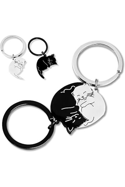 General Store Set 2 brelocuri de cuplu, Inox, Alb/Negru, SA&SO General Store®