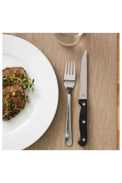 IKEA Set of SNITTA steak knives, black, 22 cm, 4 pieces