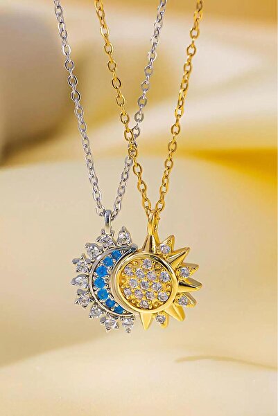 Pethome Akvaryum Petshop قلادة زوجين/أفضل صديق من الفولاذ المزدوج مع شكل القم...