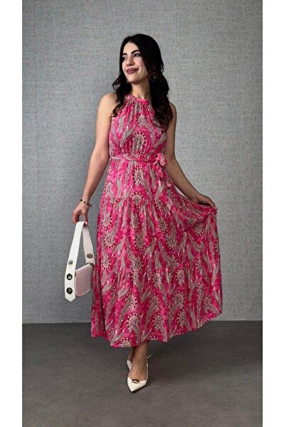 HAZEGO بلوزة نسائية من قماش الجيرسيه منقوشة مفتوحة من الكتفين