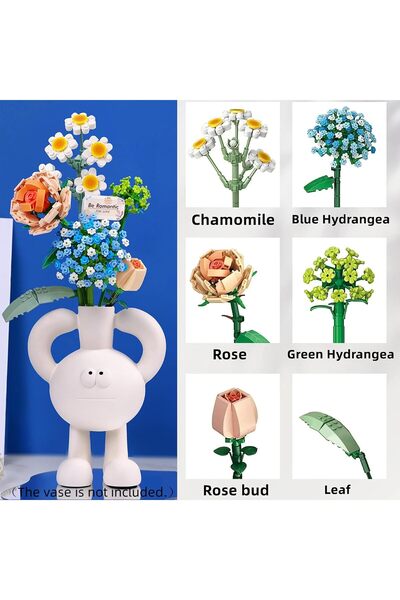 Yelajoy Mini Bricks Flower Bouquet Building Sets,680 Pieces Artificial Flowers Collection DIY Decorate