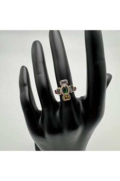 TAKIŞINA خاتم الأحجار الكريمة السبعة العناصر - ذهبي