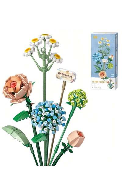 Yelajoy Mini Bricks Flower Bouquet Building Sets,680 Pieces Artificial Flowers Collection DIY Decorate