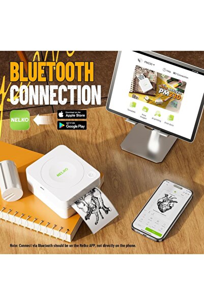 Nelko Sticker Printer, PM230 Print Pod Mini Printer Bluetooth Portable Sticker Maker with 3 Rolls Pa