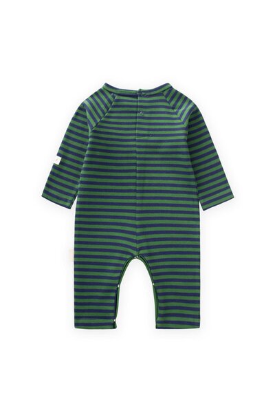 Cigit Striped Knitwear Jumpsuit 0-3 Years Khaki Navy Blue