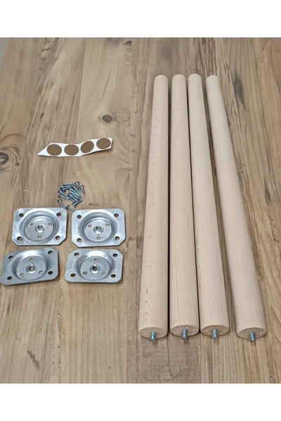 HAMADEX 44 Cm Ahşap Ayak, Sandalye Ayağı ( Konik ) Masa Ayağı,sehpa,(4 Adet D...