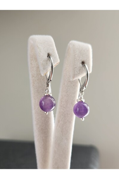 Home Ametist Taşı Çelik Küpe