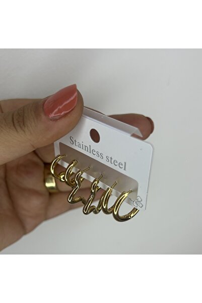 stainles steel ÇELİK GOLD ÜÇ AYRI MODEL ÇOKLU KÜPE