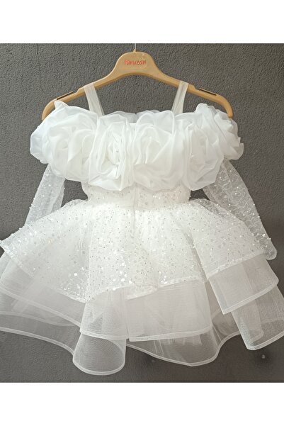 F.A.S.A TEKSTİL Çiçekli kız çocuk abiye