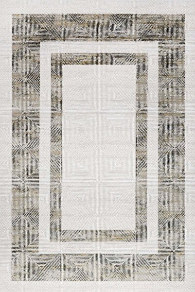 halinet GeometrikModern Makinede Yıkanabilir Hav Toz Vermez Kaymaz Taban Dijital Baskı Halı H4067AA