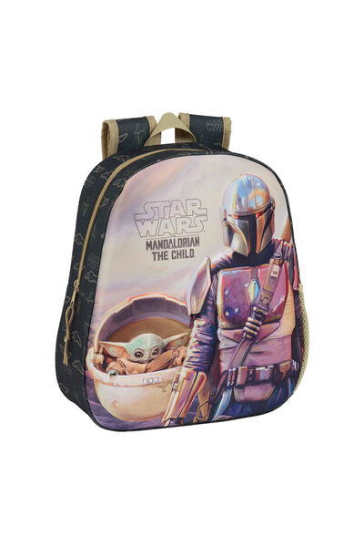 The Mandalorian Geantă 3D pentru copii The Mandalorian Negru Bej 27 x 33 x 10 cm
