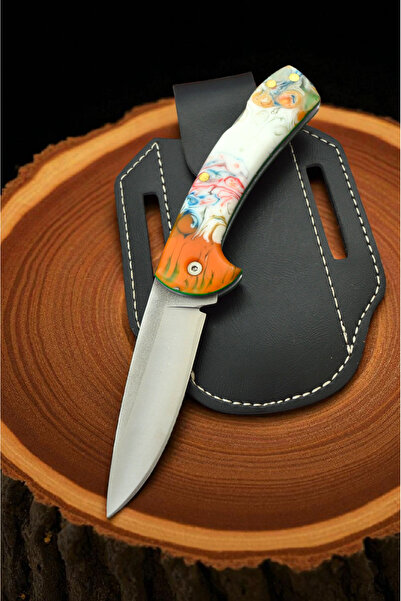 MERTCAN KNİFE 19 cm epoksi kabze sırttan kilitli çakı outdoor av ve kamp bıça...