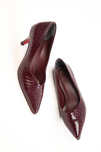 SOHO Burgundy Krako Women's Classic Heeled Shoes 20821