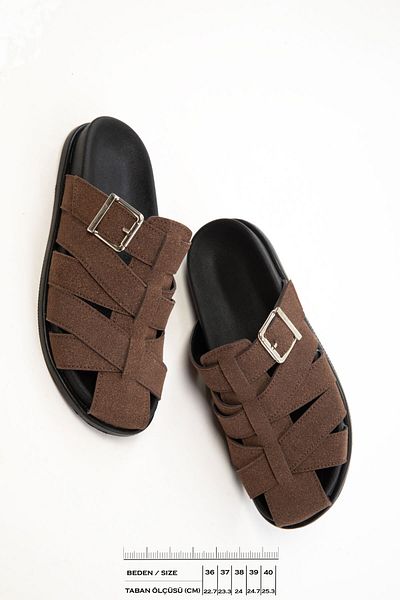SOHO Brown Suede Women's Slippers 20700