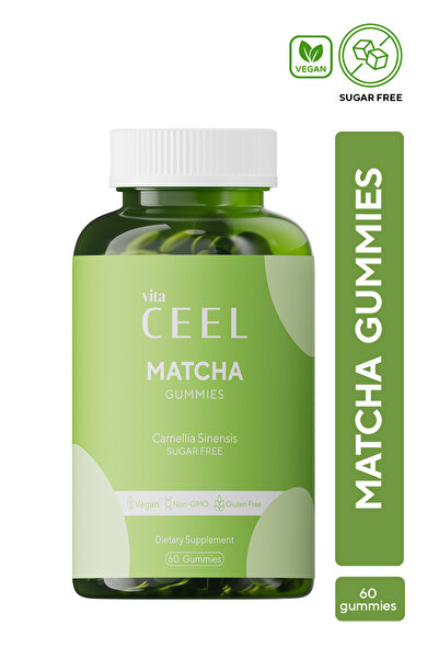 VitaCeel Matcha Yeşil Çay İçerikli Vitamin Çiğnenebilir Vegan Şekersiz  Gummy