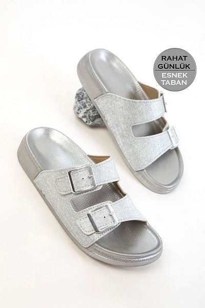 SOHO Silver Women's Slippers 20784