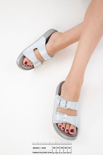 SOHO Silver Women's Slippers 20784