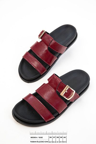 SOHO Claret Red Matte Women's Slippers 20752