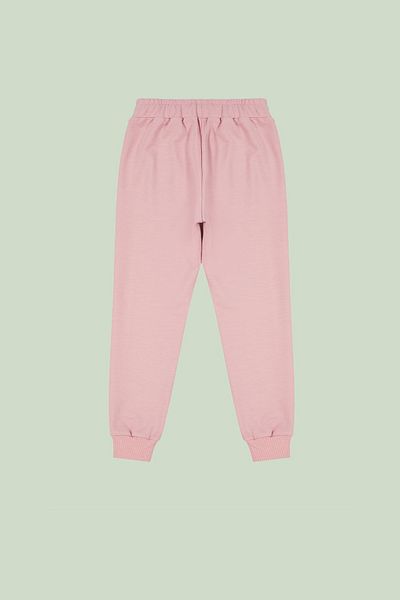 TRENDYOLKIDS Girl Seasonal-Thin Pink Basic Waist Lace-Up Pocket Straight Sweatpants Tkdaw25Ea00000