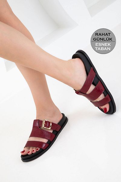 SOHO Claret Red Matte Women's Slippers 20752